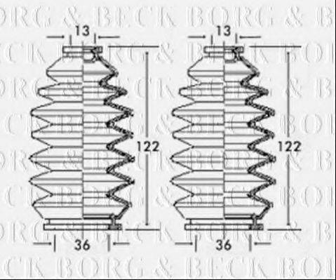 BORG & BECK BSG3142 Пильовик, рульове управління