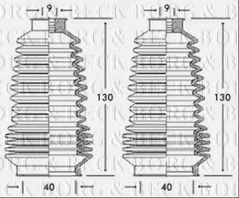 BORG & BECK BSG3185 Пильовик, рульове управління