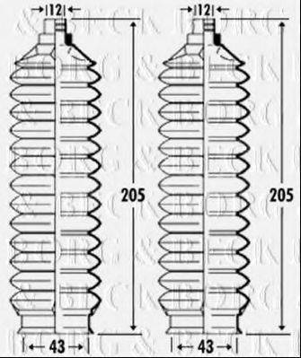 BORG & BECK BSG3335 Пильовик, рульове управління