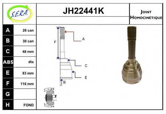 SERA JH22441K Шарнірний комплект, приводний вал