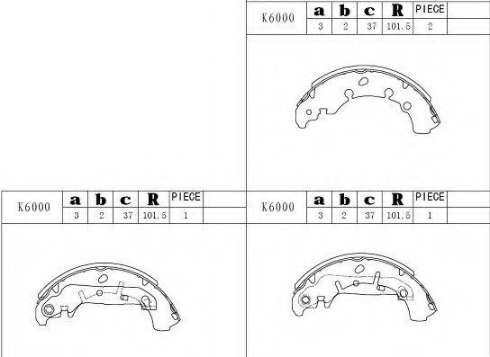ASIMCO K6000 Комплект гальмівних колодок
