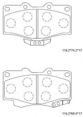 ASIMCO KD2203D Комплект гальмівних колодок, дискове гальмо