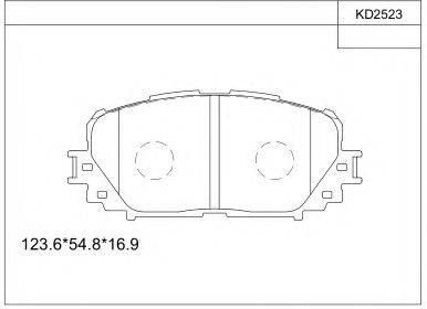 ASIMCO KD2523 Комплект гальмівних колодок, дискове гальмо