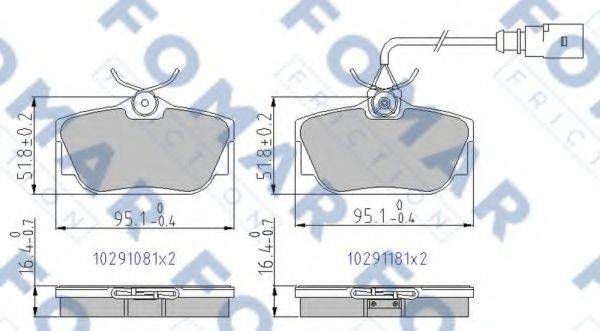 FOMAR FRICTION FO691181 Комплект гальмівних колодок, дискове гальмо