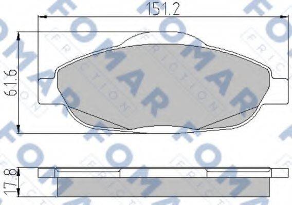 FOMAR FRICTION FO929581 Комплект гальмівних колодок, дискове гальмо