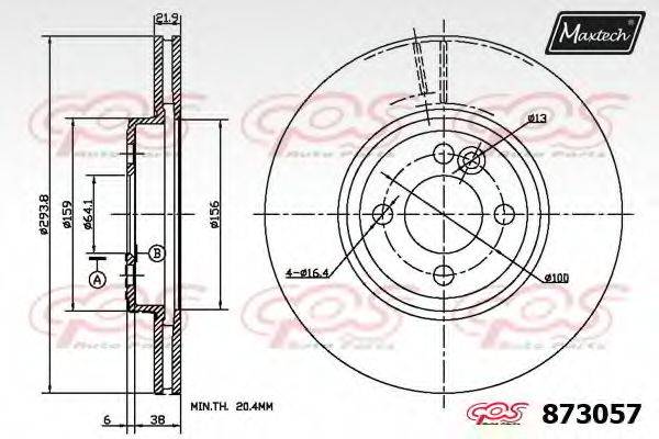 MAXTECH 8730570000 гальмівний диск