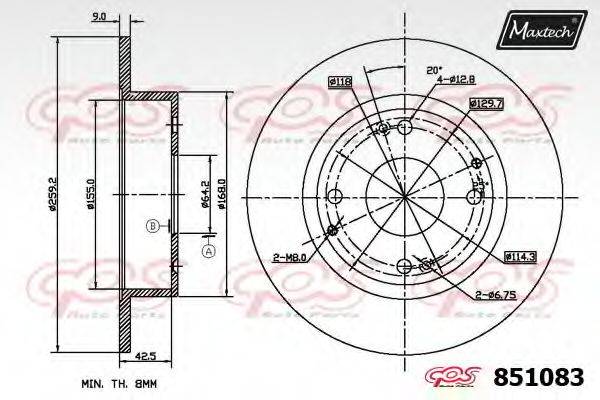 MAXTECH 8510836060 гальмівний диск