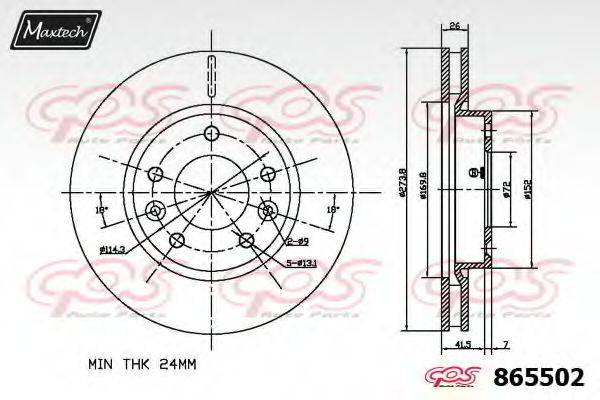 MAXTECH 8655020000 гальмівний диск