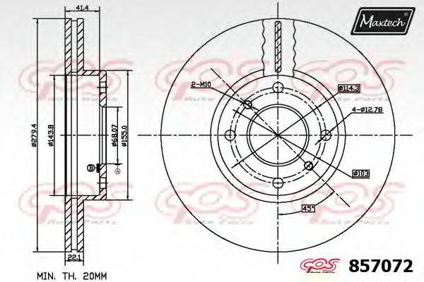 MAXTECH 8570726060 гальмівний диск