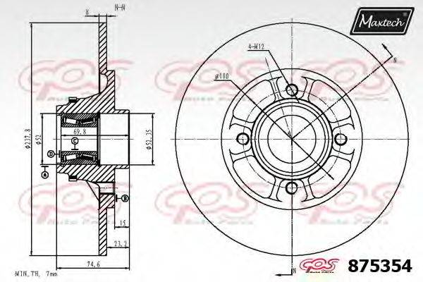 MAXTECH 8753546061 гальмівний диск