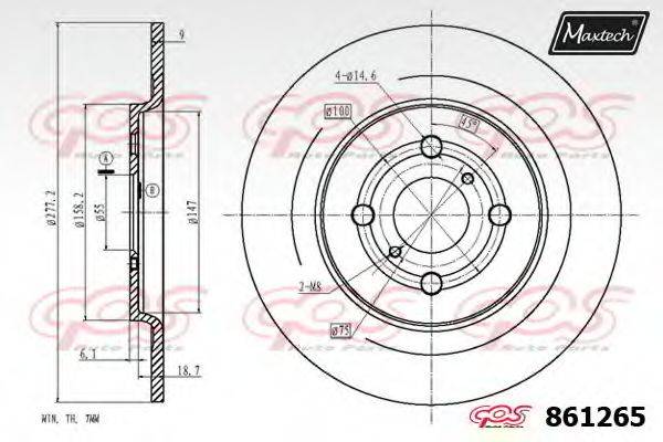 MAXTECH 8612650000 гальмівний диск