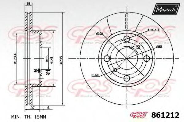 MAXTECH 8612120000 гальмівний диск