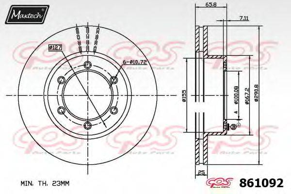 MAXTECH 8610920000 гальмівний диск