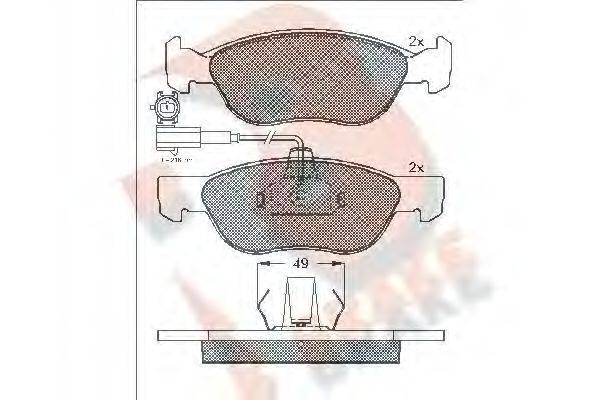 R BRAKE RB1282 Комплект гальмівних колодок, дискове гальмо