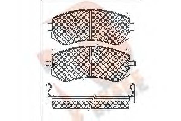 R BRAKE RB1517 Комплект гальмівних колодок, дискове гальмо