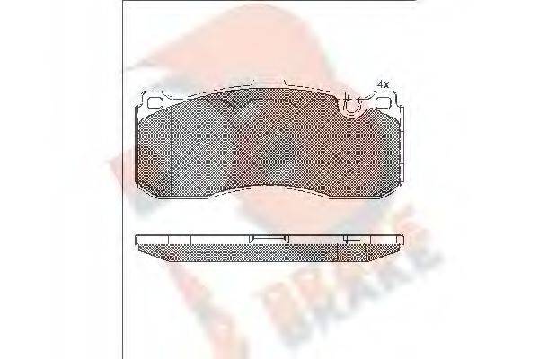 R BRAKE RB1964 Комплект гальмівних колодок, дискове гальмо