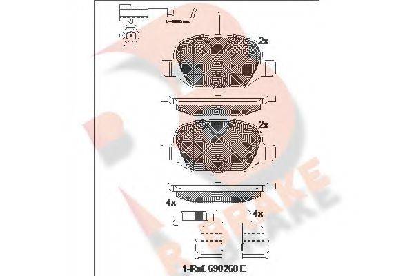 R BRAKE RB2038 Комплект гальмівних колодок, дискове гальмо