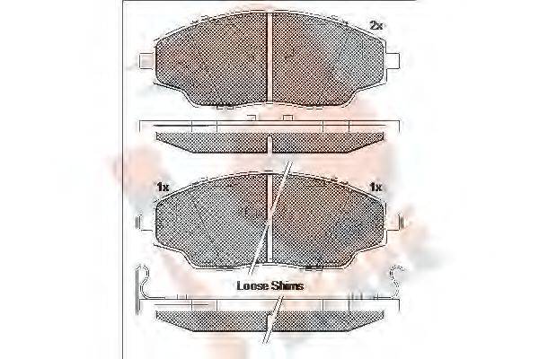 R BRAKE RB2167 Комплект гальмівних колодок, дискове гальмо