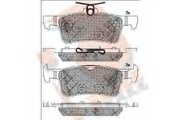 R BRAKE RB2174208 Комплект гальмівних колодок, дискове гальмо