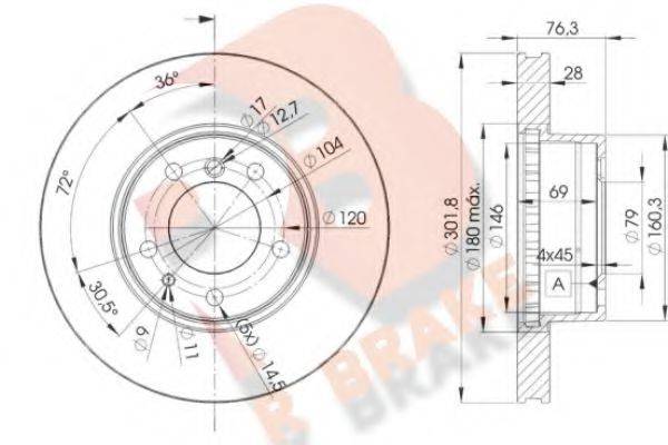 R BRAKE 78RBD12215 гальмівний диск