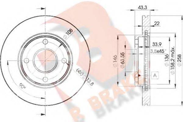 R BRAKE 78RBD25344