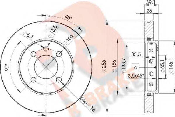 R BRAKE 78RBD25605