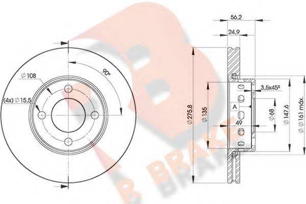 R BRAKE 78RBD28012