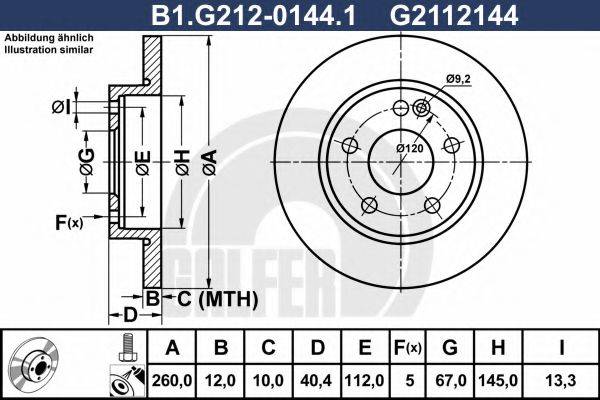 GALFER B1G21201441 гальмівний диск