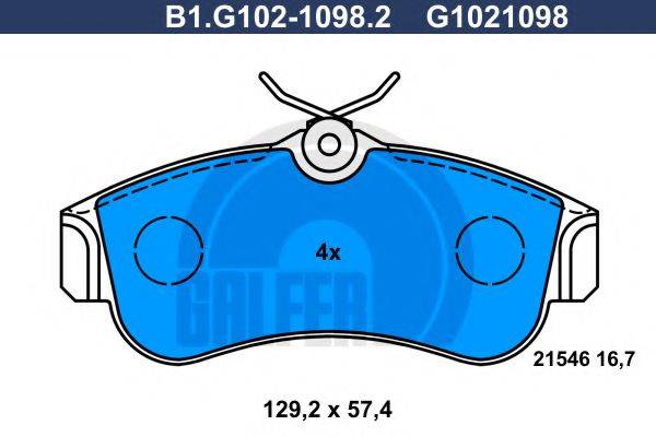 GALFER B1G10210982 Комплект гальмівних колодок, дискове гальмо