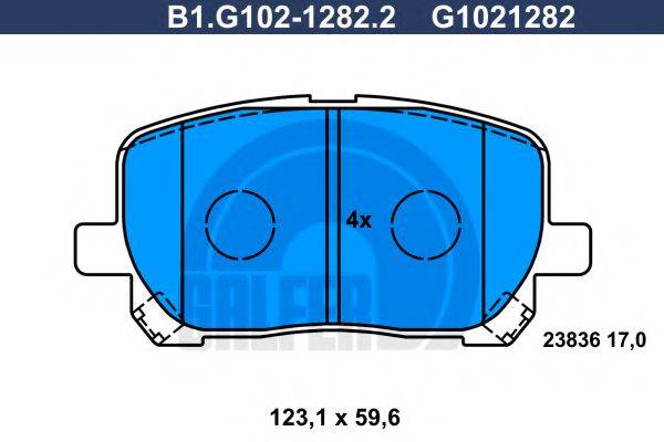 GALFER B1G10212822 Комплект гальмівних колодок, дискове гальмо