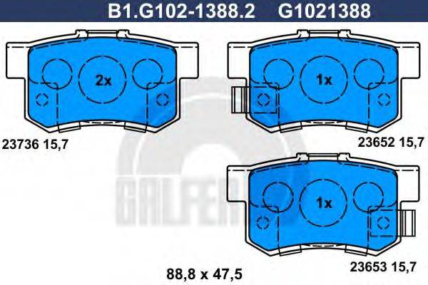 GALFER 23736 Комплект гальмівних колодок, дискове гальмо