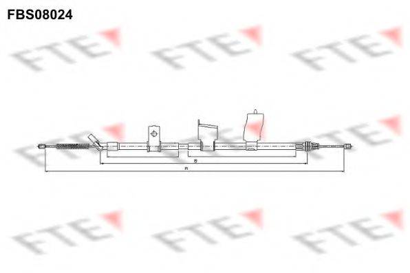 FTE FBS08024 Трос, стоянкова гальмівна система