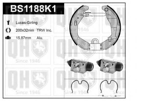 QUINTON HAZELL BS1188K1 Комплект гальм, барабанний гальмівний механізм