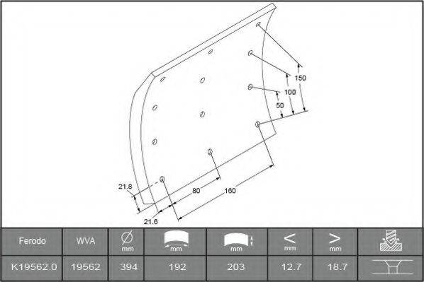 VOLVO 150 46 61 Комплект гальмівних черевиків, барабанні гальма