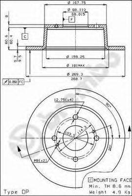 BOSCH 0986AB6369 гальмівний диск