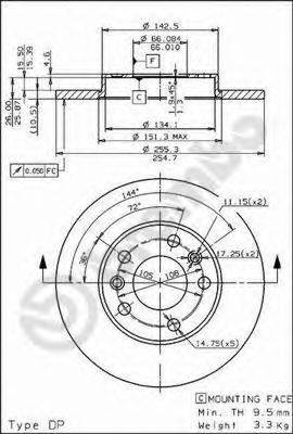 BREMBO 08565120 гальмівний диск