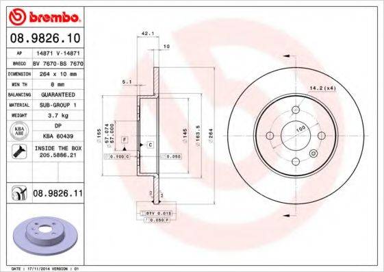 BREMBO 08.9826.10