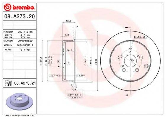 TOYOTA 4243132111 гальмівний диск