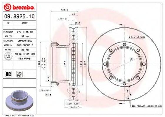 BREMBO 09.8925.10