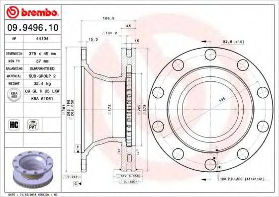 BREMBO 09949610 гальмівний диск