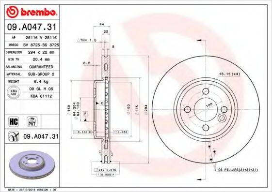 BREMBO 09.A047.31