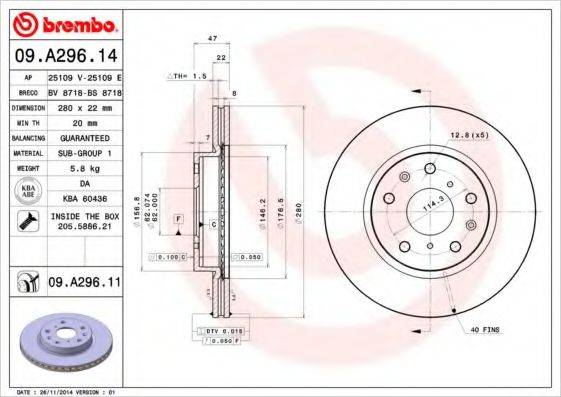 BREMBO 09.A296.11