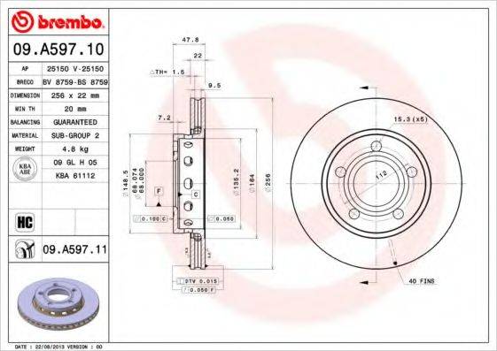 BREMBO 09.A597.10