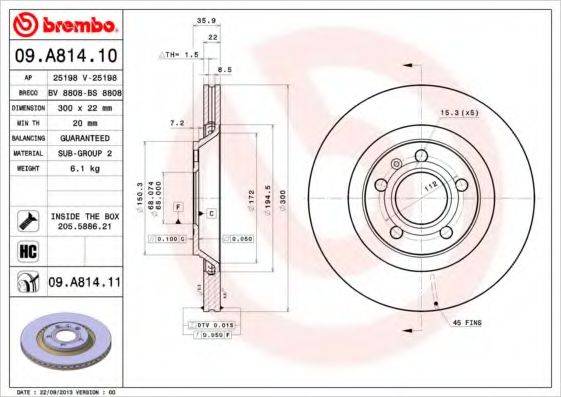 BREMBO 09.A814.11