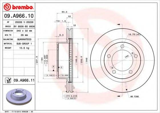 BREMBO 09.A966.10