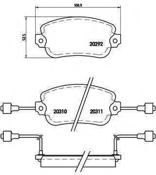 BREMBO 20292 Комплект гальмівних колодок, дискове гальмо