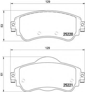 BREMBO P61105 Комплект гальмівних колодок, дискове гальмо