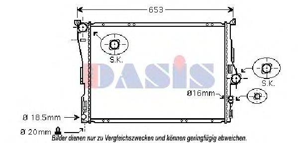 AKS DASIS 050024N Радіатор, охолодження двигуна