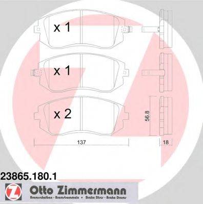 ZIMMERMANN 23867 Комплект гальмівних колодок, дискове гальмо
