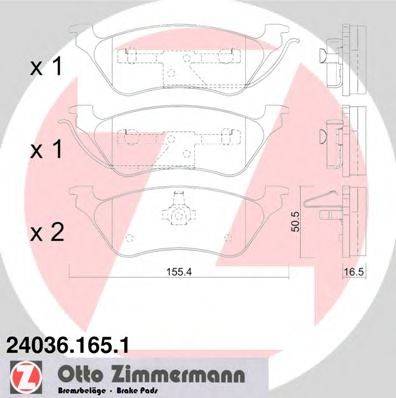 ZIMMERMANN 240361651 Комплект гальмівних колодок, дискове гальмо